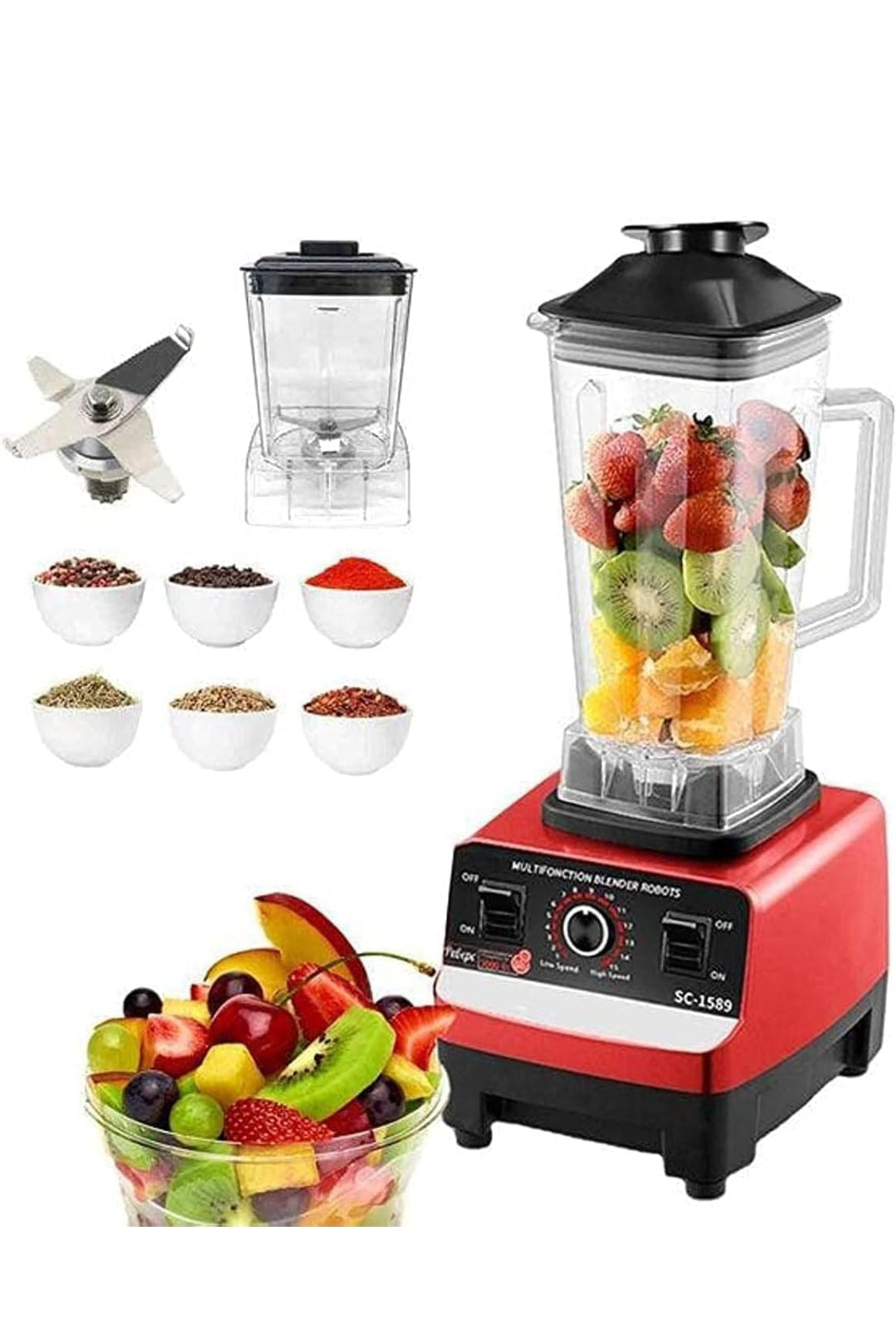 Blender 4500W Heavy Duty Commercial Grade Blender 6 Blades Mixer Juicer for Fruit Food Processor Grinder Mill, Chopper Mill and Ice Smoothies