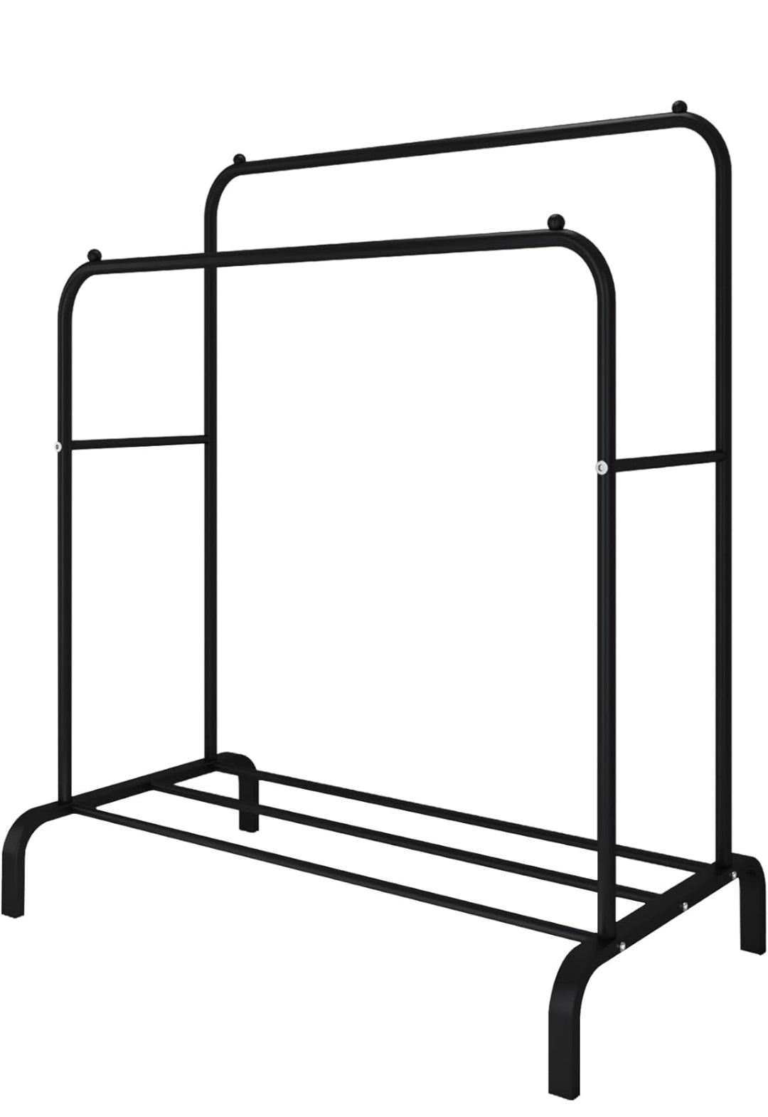 1pc metal garment rack multipurpose clothes rack with bottom shelf/coat jacket hanger for home bedroom storage organizer unique display stand (black / 150 x 110 x 40cm)