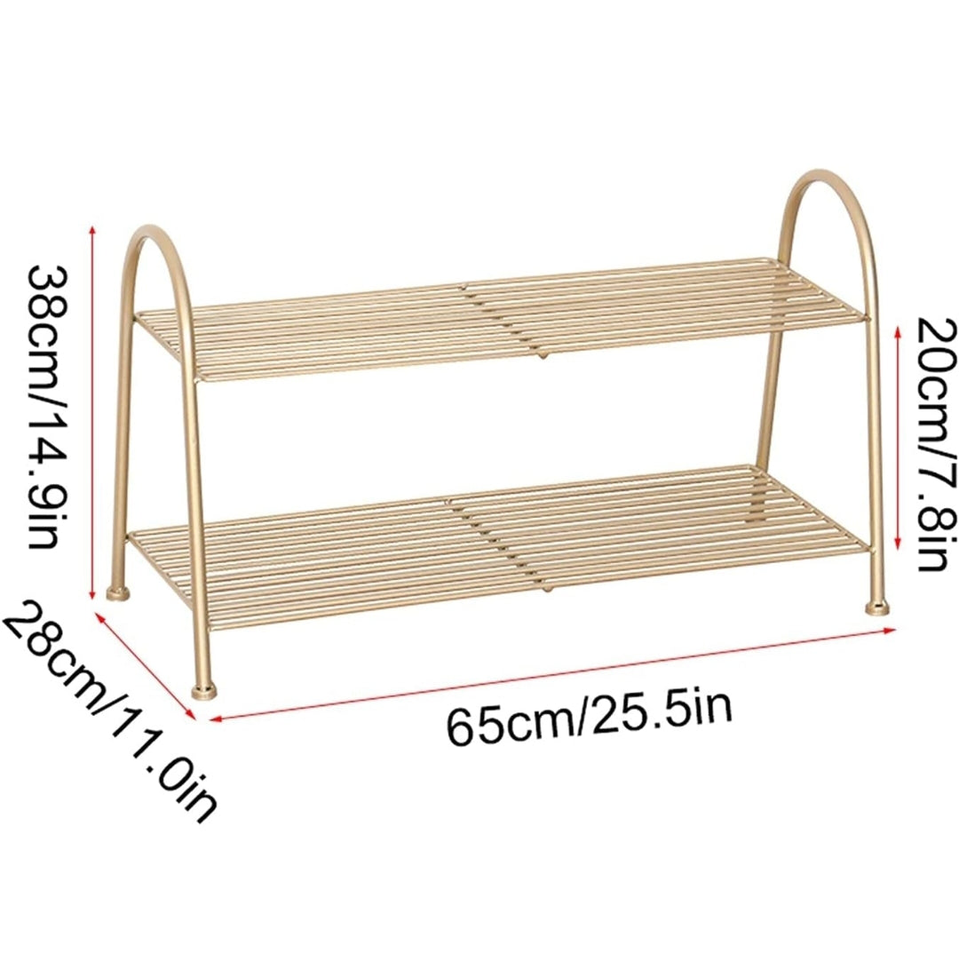 2-Tier Shoe Rack Metal Storage Shelves Hold Up to 8 Pairs of Shoes for Living Room Entryway Hallway and Cloakroom Shoe Rack for Closet (Color : Gold)