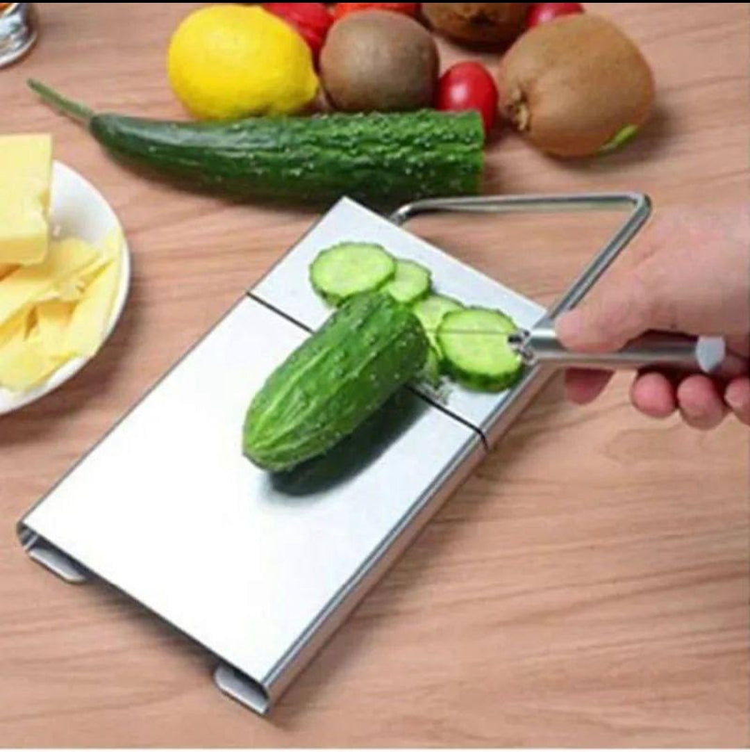 Cheese Slicer, Cheese Divider,soap Wire Cutter, Multifunctional Stainless Steel Butter Cheese Cutter, 5 Wires Included Adjustable Thickness Cheese Cutter