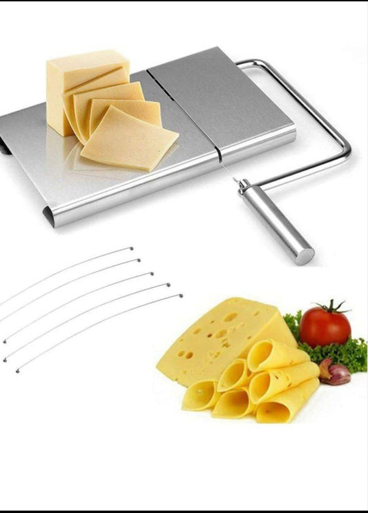 Cheese Slicer, Cheese Divider,soap Wire Cutter, Multifunctional Stainless Steel Butter Cheese Cutter, 5 Wires Included Adjustable Thickness Cheese Cutter