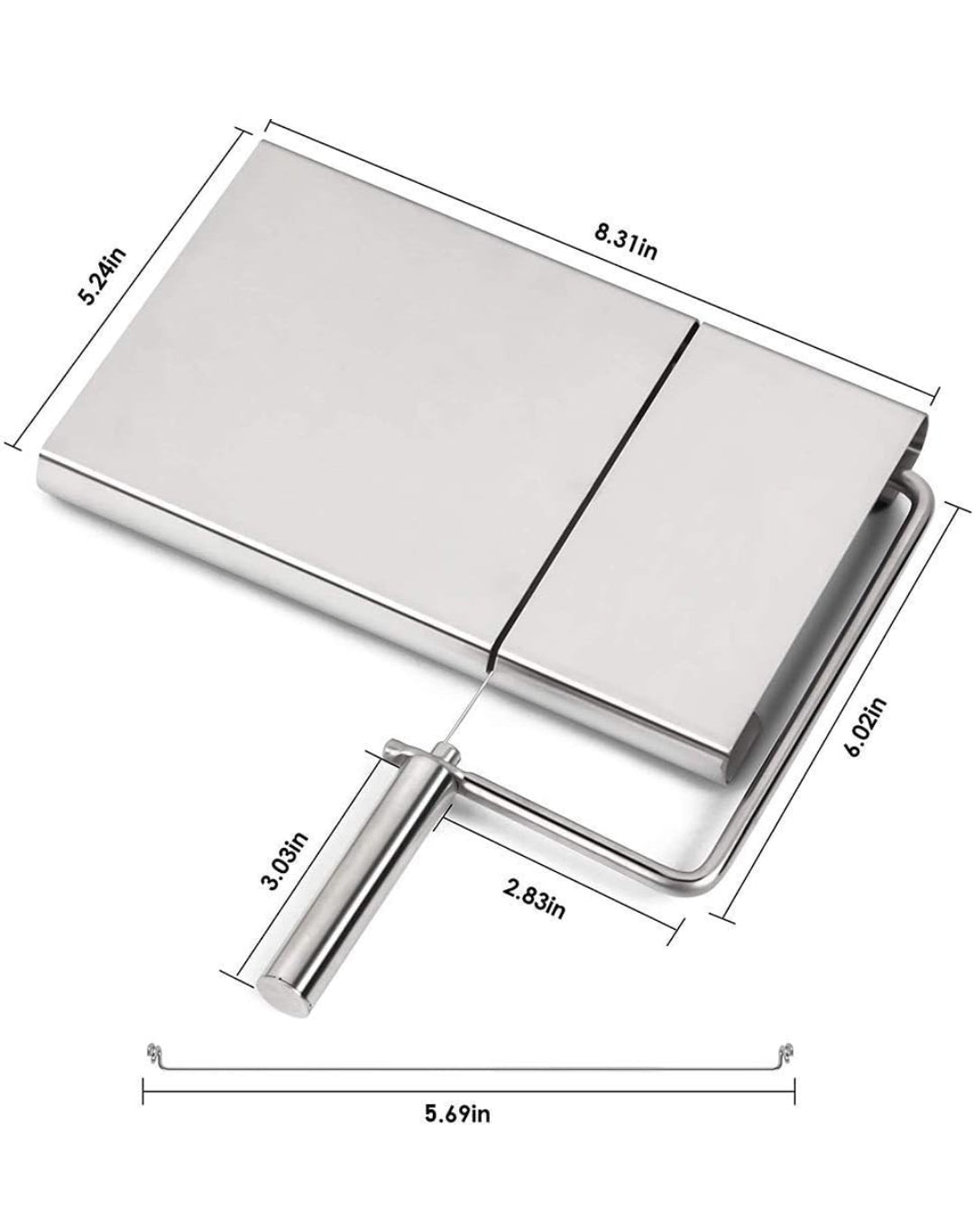 Cheese Slicer, Cheese Divider,soap Wire Cutter, Multifunctional Stainless Steel Butter Cheese Cutter, 5 Wires Included Adjustable Thickness Cheese Cutter