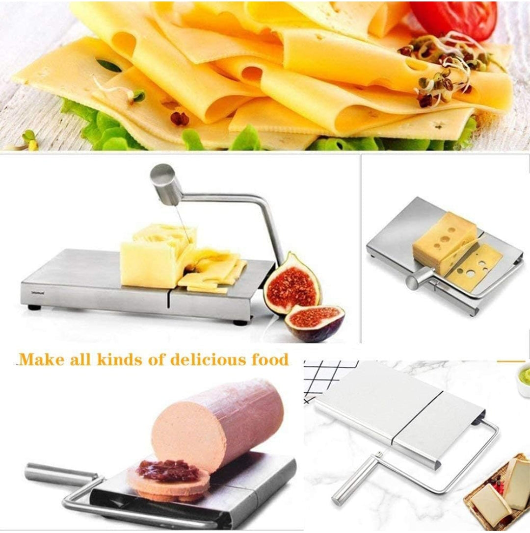 Cheese Slicer, Cheese Divider,soap Wire Cutter, Multifunctional Stainless Steel Butter Cheese Cutter, 5 Wires Included Adjustable Thickness Cheese Cutter