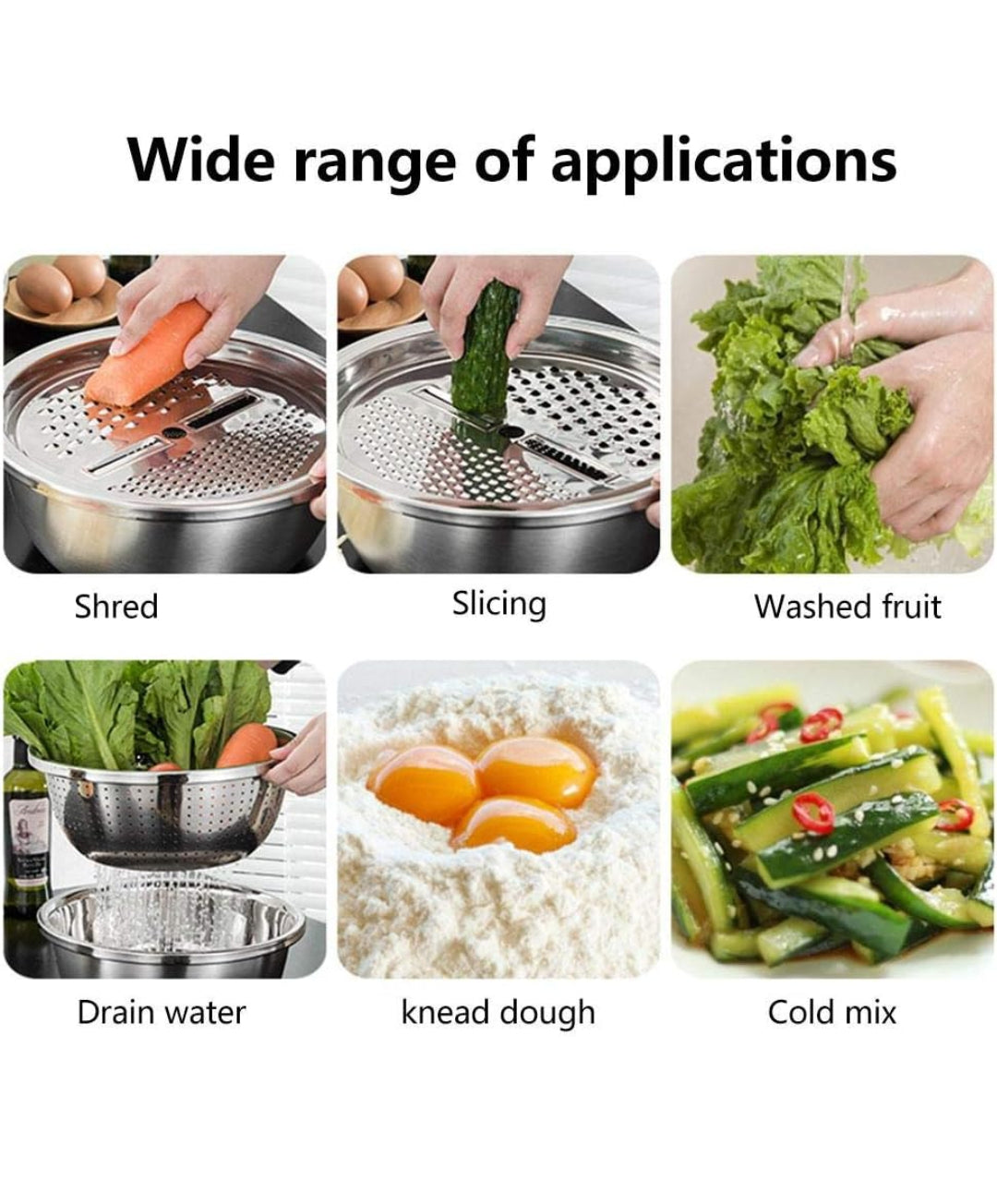 Graters for Kitchen Rotary Cheese Grater, 3PCS Kitchen Graters Set with Stainless Steel Drain Basin for Vegetables Fruits Cheese