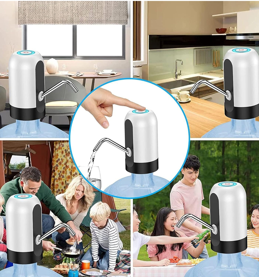 Automatic Water Dispenser USB Rechargeable Battery Water Pump for 20 Litre Bottle Electric Can with Built in Copper String Benefits Water can Pump